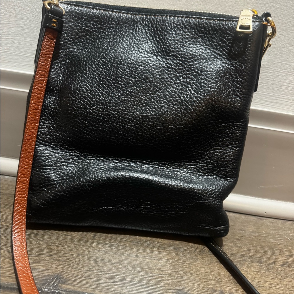 Coach x Disney Mickey Black Leather Crossbody Bag with Brown Strap - Picture 3 of 4